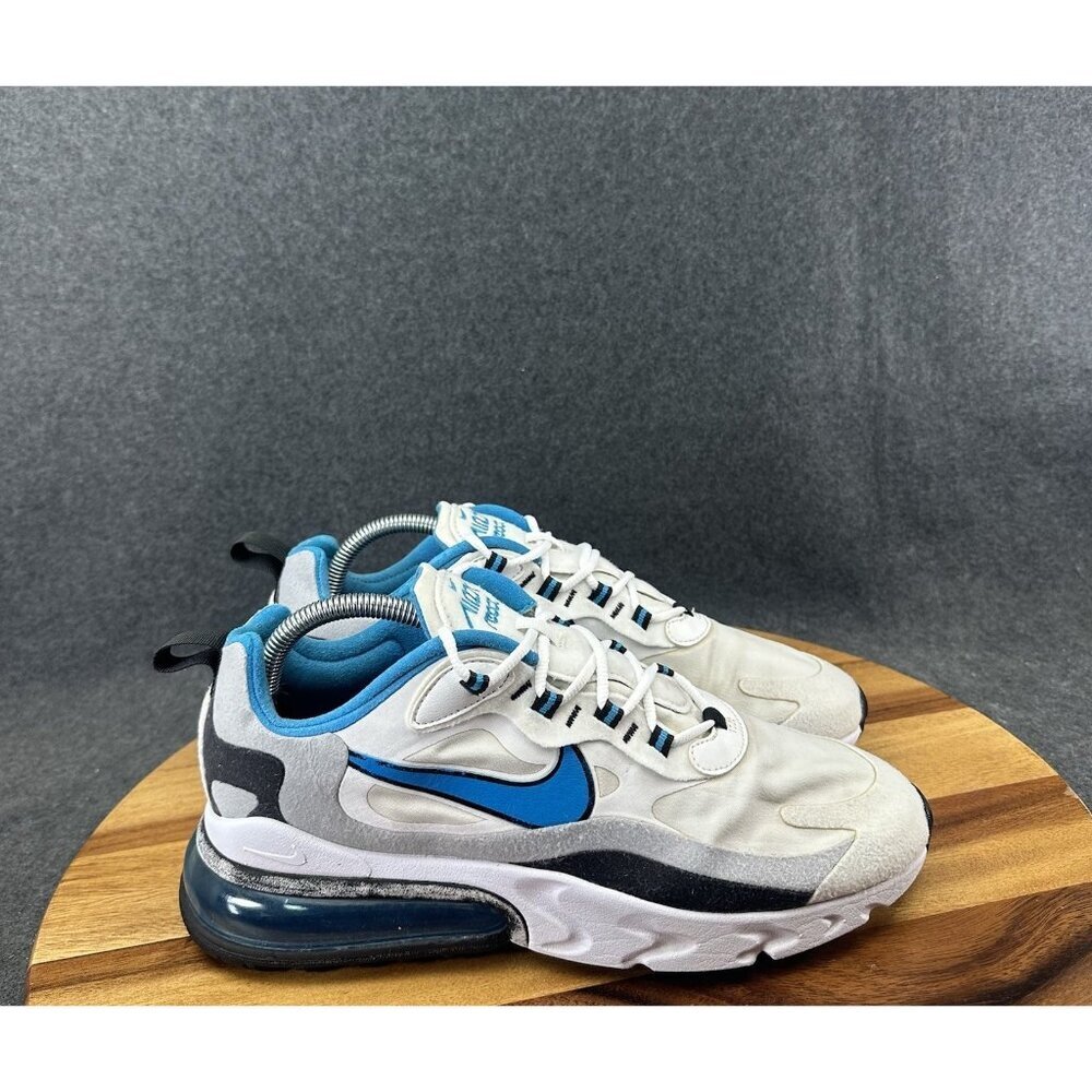 Nike Air Max 270 React Men's Size 9 White/Sky Blue /Grey/Black CT1280-101